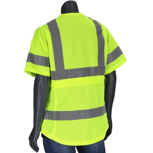 ANSI Type R Class 3 Women's Contoured Vest with Solid Front, Mesh Back and Adjustable Waist - Image 2