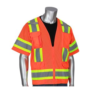 ANSI Type R Class 3 Two-Tone Eleven Pocket Mesh Surveyors Vest