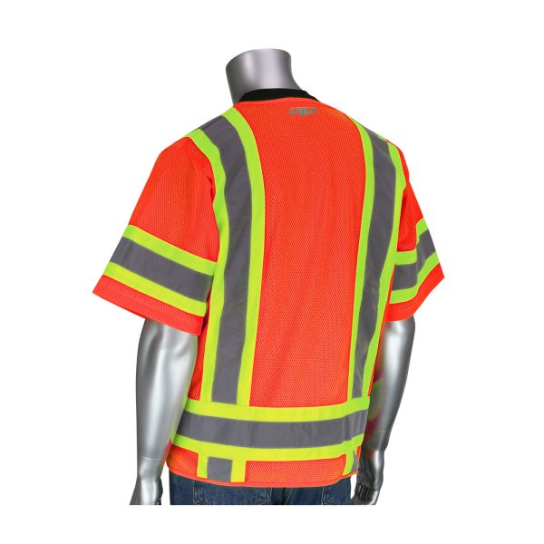 ANSI Type R Class 3 Two-Tone Eleven Pocket Mesh Surveyors Vest - Image 2