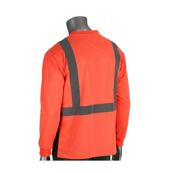 ANSI Type R Class 2 Long Sleeve T-Shirt with 50+ UPF Sun Protection and  Black Bottom Front - Image 2
