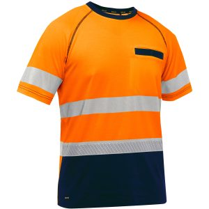 ANSI Type R Class 2 Short Sleeve T-Shirt with Navy Bottom