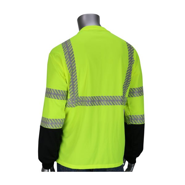 ANSI Type R Class 3 Long Sleeve T-Shirt with 50+ UPF Sun Protection, Built-in Insect Repellent and Black Bottom Front - Image 2