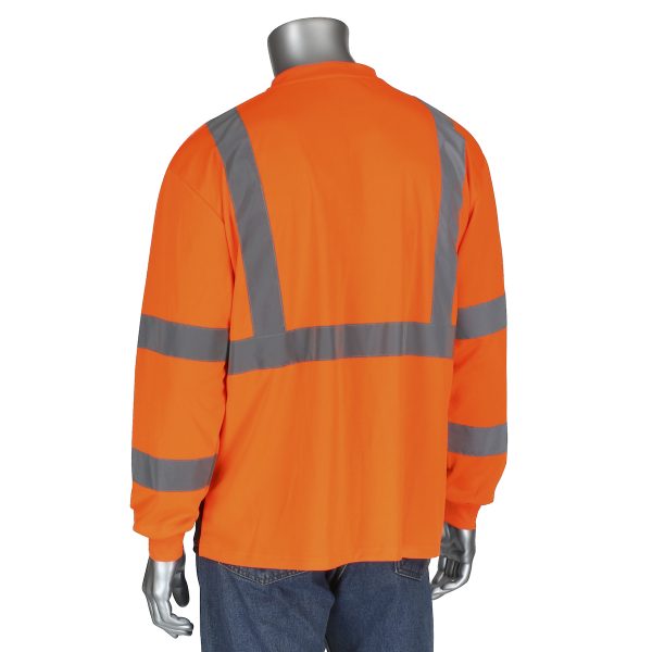 ANSI Type R Class 3 Long Sleeve T-Shirt with 50+ UPF Sun Protection and Black Bottom Front - Image 2