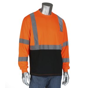 ANSI Type R Class 3 Long Sleeve T-Shirt with 50+ UPF Sun Protection and Black Bottom Front