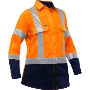 ANSI Type R Class 2 Women's Long Sleeve Work Shirt with X-Airflow™ and Navy Bottom