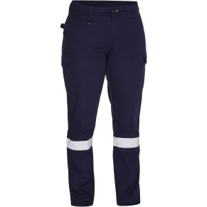 Women's Navy Taped Cargo Pant - Industrial Wash Durable