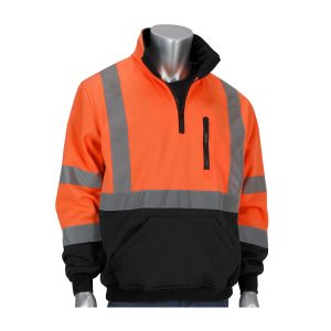 ANSI Type R Class 3 Quarter-Zip Pullover Sweatshirt with Black Bottom