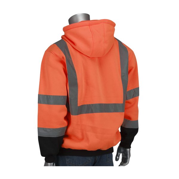 ANSI Type R Class 3 Full Zip Hooded Sweatshirt with Black Bottom - Image 2