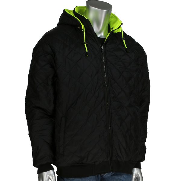 ANSI Type R Class 3 Reversible Full Zip Hooded Sweatshirt with Black Bottom - Image 3