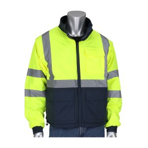 ANSI Type R Class 3 4-in-1 Reversible Dark Gray Bottom Multi-Seasonal Windbreaker with Detachable Sleeves