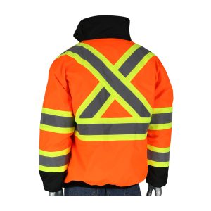 ANSI Type R Class 3 and CSA Z96 Two-Tone X-Back, Black Bottom Bomber Jacket