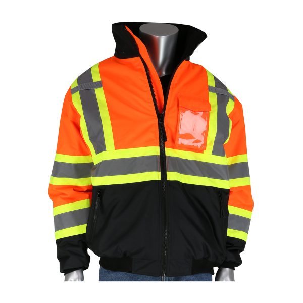 ANSI Type R Class 3 and CSA Z96 Two-Tone X-Back, Black Bottom Bomber Jacket - Image 2