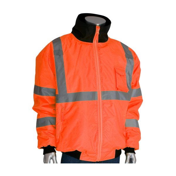 ANSI Type R Class 3 Value Bomber Jacket with Zip-Out Fleece Liner - Image 3
