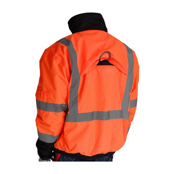ANSI Type R Class 3 Rip Stop Premium Plus Bomber Jacket with Zip-Out Fleece Liner and "D" Ring Access - Image 2