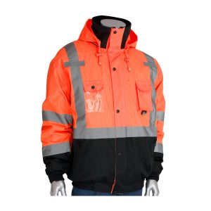 ANSI Type R Class 3 Rip Stop Premium Plus Bomber Jacket with Zip-Out Fleece Liner and "D" Ring Access