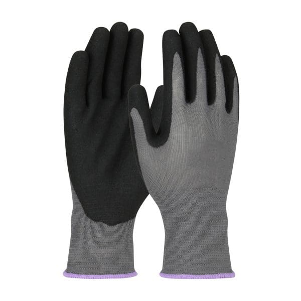 Seamless Knit Polyester Glove with Nitrile Coated MicroSurface Grip on Palm & Fingers