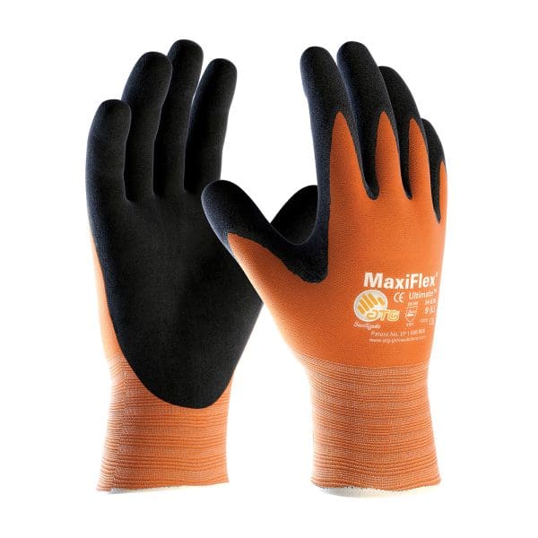 Hi-Vis Seamless Knit Nylon Glove with Nitrile Coated MicroFoam Grip on Palm & Fingers - Touchscreen Compatible