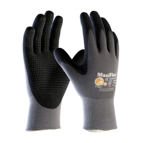 Seamless Knit Nylon Glove with Nitrile Coated MicroFoam Grip on Palm & Fingers - Micro Dot Palm - Touchscreen