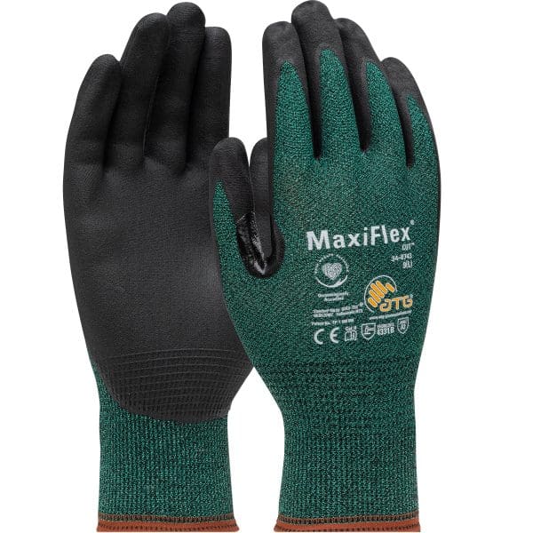 Seamless Knit Engineered Yarn Glove with Premium Nitrile Coated MicroFoam Grip on Palm & Fingers - Touchscreen Compatible, 3-Pair Pack - Image 2