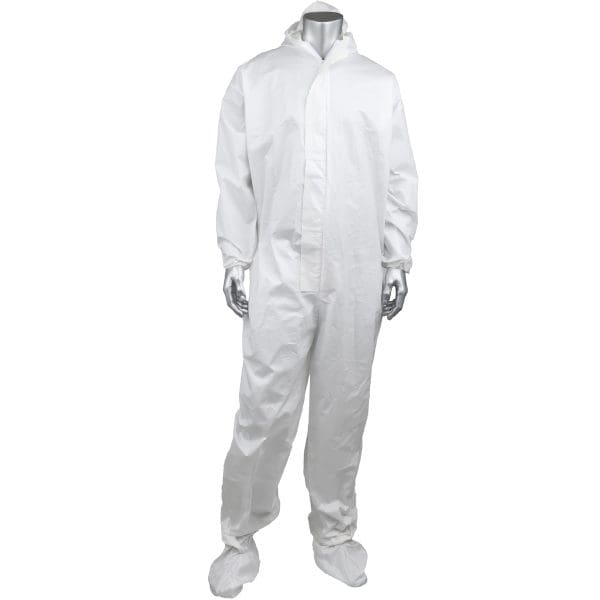 Posiwear BA Coverall with Extended Neckline at Hood, Boot, Elastic Wrist/Ankle, Double Sided Tape at Zipper Placket Extension