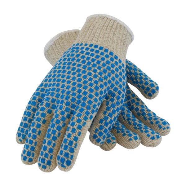 Seamless Knit Cotton / Polyester Glove with Double-Sided PVC Brick Pattern Grip - 7 Gauge - Image 2