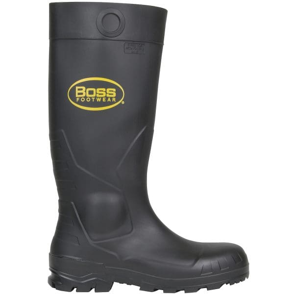 16" Black PVC Plain Toe Boot - Image 2