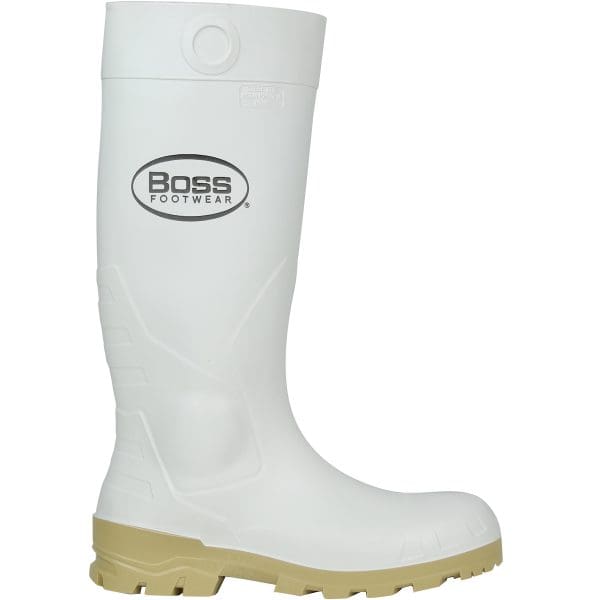 16" White PVC Plain Toe Boot - Image 2