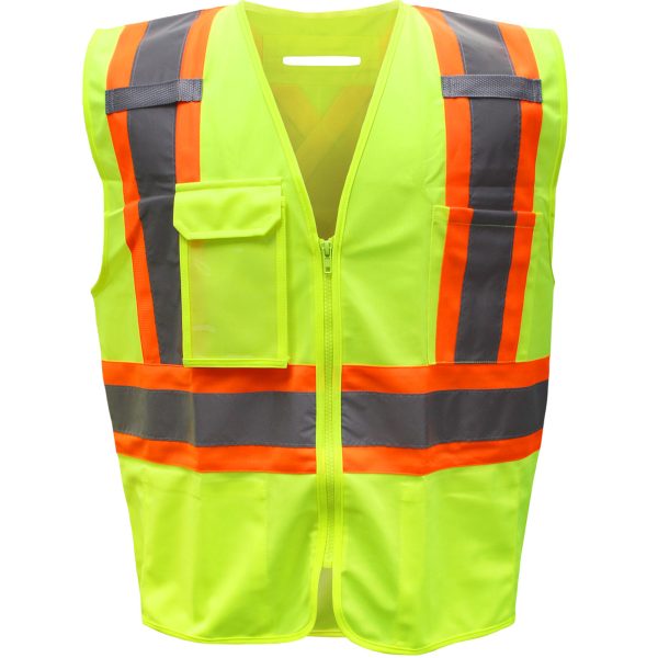 ANSI Type R Class 2 Two-Tone Polyester Vest with "D" Ring Access
