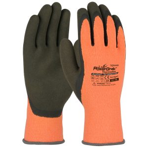 Hi-Vis Seamless Knit Glove with Latex MicroFinish Grip on Palm & Fingers