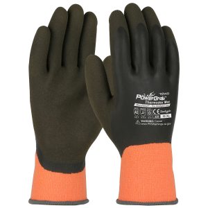 Hi-Vis Seamless Knit Glove with Latex MicroFinish Grip on Full Hand