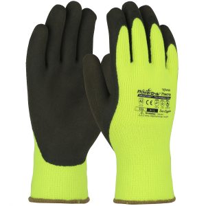 Hi-Vis Seamless Knit Acrylic Terry Glove with Latex MicroFinish Grip on Palm & Fingers