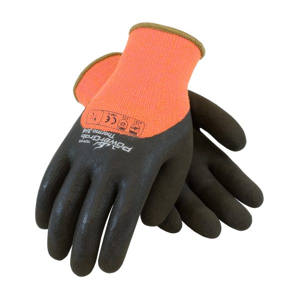 Hi-Vis Seamless Knit Acrylic Terry Glove with Latex MicroFinish Grip on Palm, Fingers & Knuckles - Image 2
