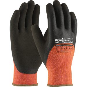 Hi-Vis Seamless Knit Acrylic Terry Glove with Latex MicroFinish Grip on Palm, Fingers & Knuckles