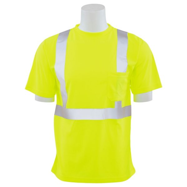 9006SX CL 2 MESH SHORT SLEEVE X-BACK TEE JAUNE CITRON HV
