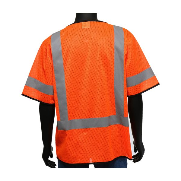 ANSI Type R Class 3 Three Pocket Zipper Mesh Vest - Image 2