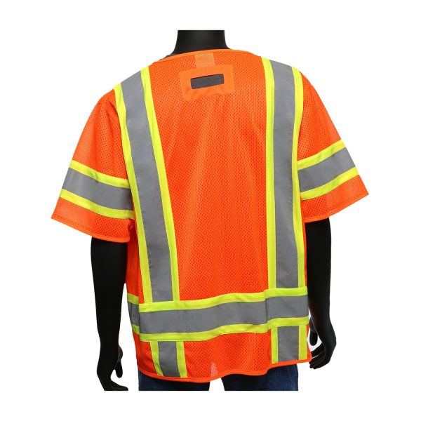 ANSI Type R Class 3 Two-Tone Surveyor Six Pocket Solid Front/Mesh Back Vest - Image 2