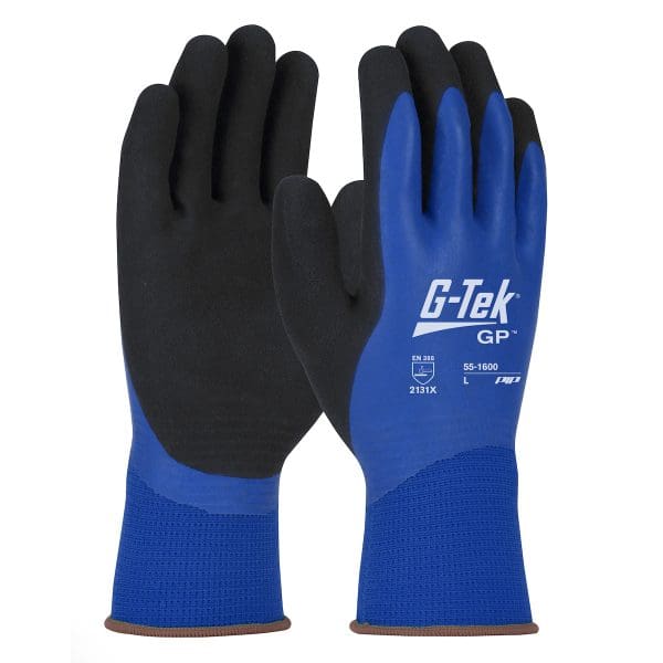 Seamless Knit Polyester Glove with Double Dipped Latex MicroSurface Grip - Waterproof