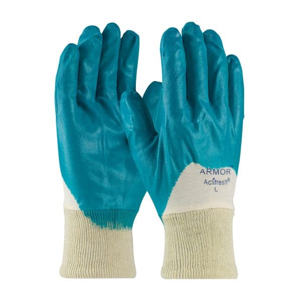 Nitrile Dipped Glove with Interlock Liner and Smooth Finish on Palm, Fingers & Knuckles - Knit Wrist