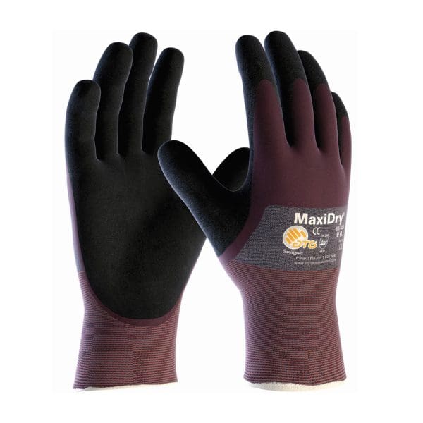 Ultra Lightweight Nitrile Glove with Seamless Knit Nylon Liner and Non-Slip MicroFoam Grip on Palm & Fingers - 3/4 Coated