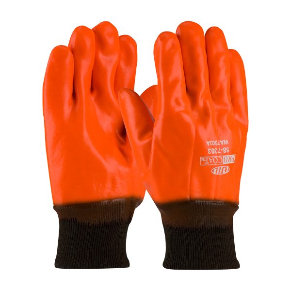 Premium PVC Dipped Glove with Interlock/Jersey Liner and Smooth Finish - Insulated & Waterproof