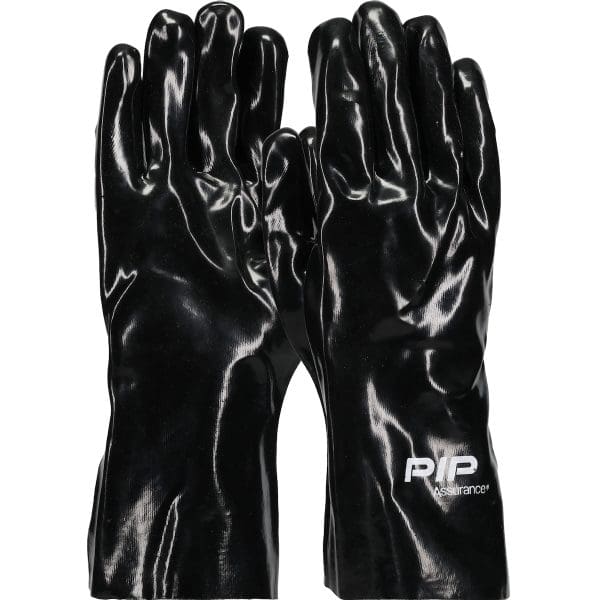 Premium PVC Dipped Glove with Interlock Liner and Smooth Finish - 12" Length