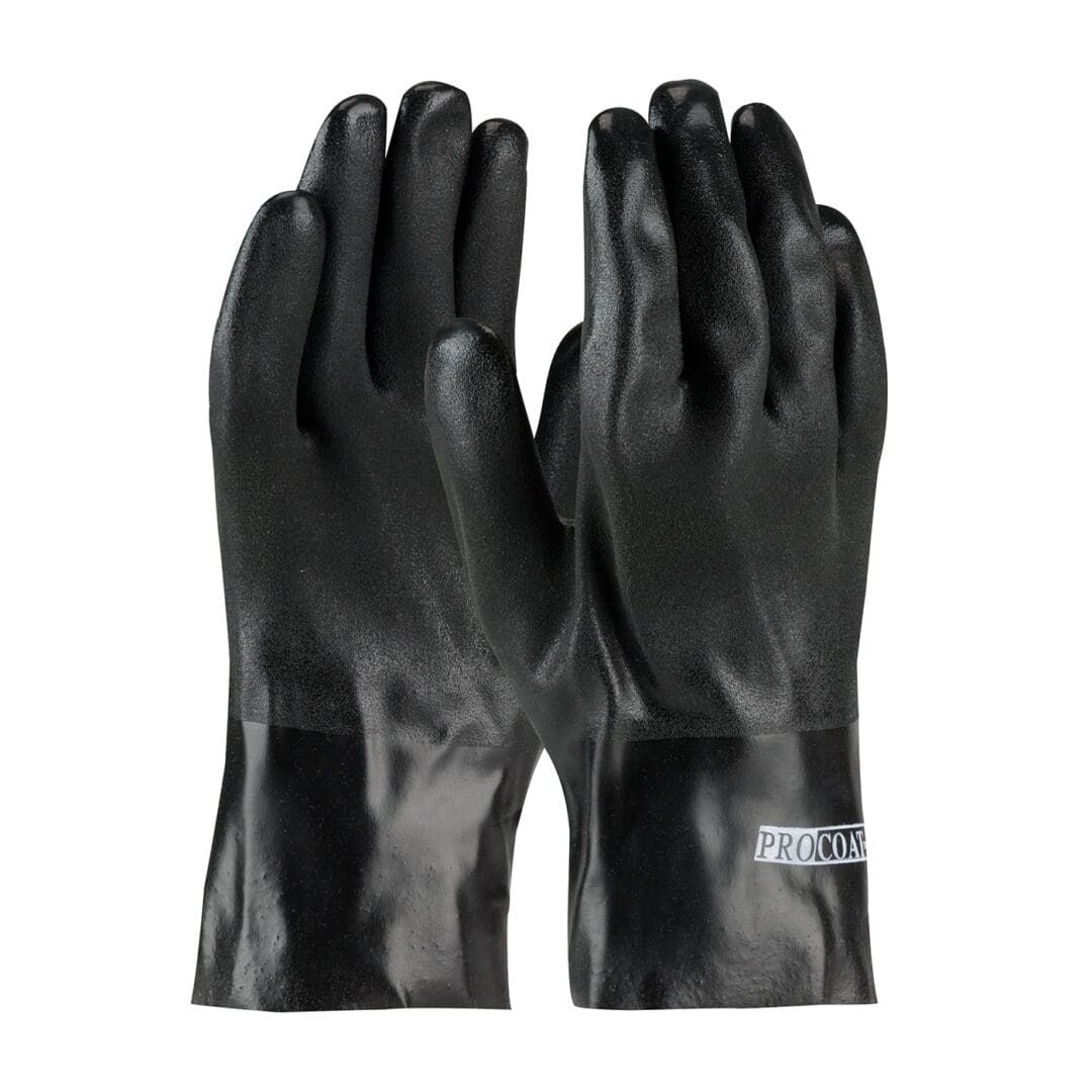 Premium PVC Dipped Glove with Interlock Liner and Rough Sandy Finish - 10" Length