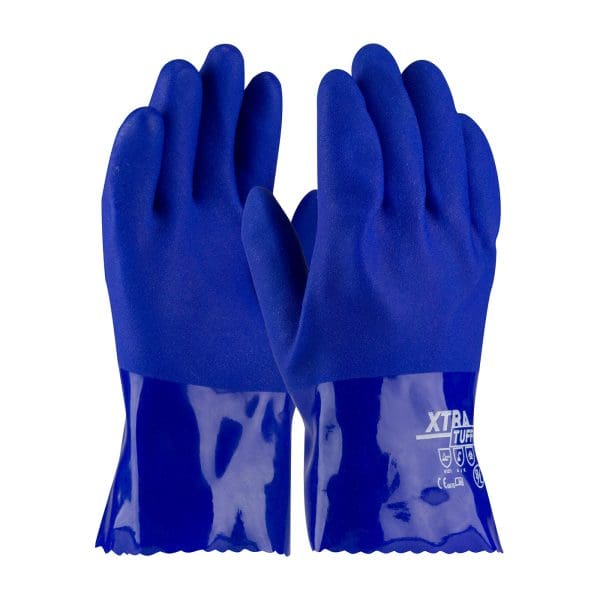Oil Resistant PVC Glove with Seamless Liner and Rough Coating - 10"