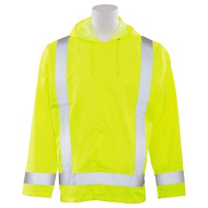 S373 CL 3 RAIN JACKET ATTACHED HOOD JAUNE CITRON HV