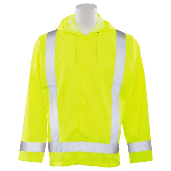 S373 CL 3 RAIN JACKET ATTACHED HOOD JAUNE CITRON HV