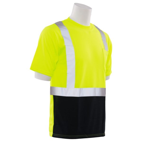 9006SB CL 2 MESH SHORT SLEEVE TEE WITH BLACK BOTTOM JAUNE FLUO-NOIR - Image 2