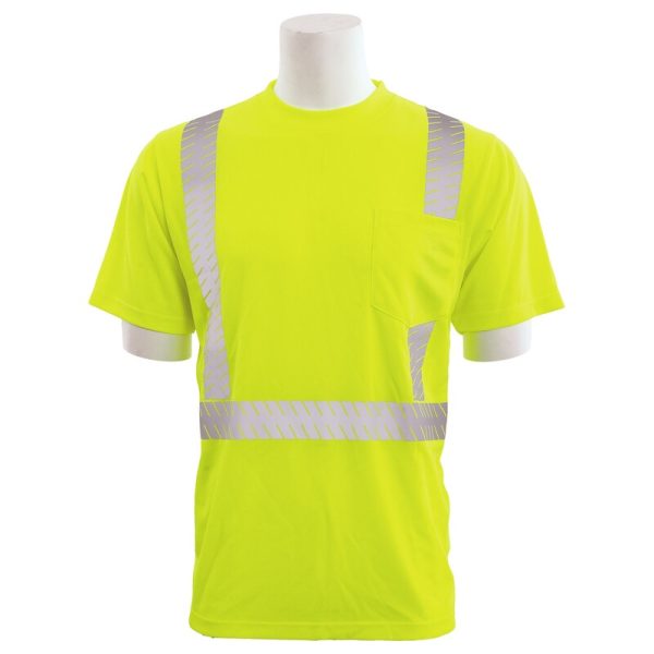 9006SEG SEGMENTED CL 2 MESH SHORT SLEEVE TEE JAUNE CITRON HV