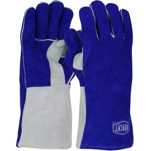 Premium Grade Split Cowhide Leather Welder's Glove with Cotton/Foam Lining and Double Thumb Reinforcement