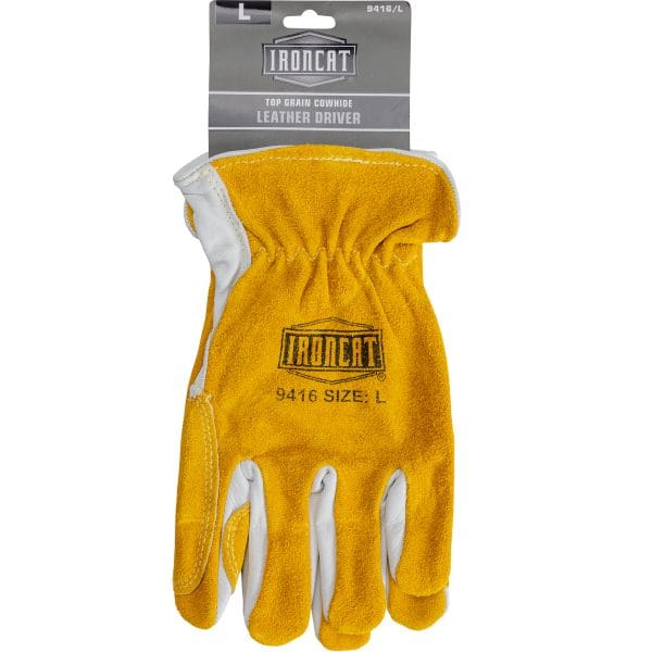 Premium Grade Top Grain Cowhide Leather Drivers Glove with Split Cowhide Back and Reinforced Double Palm - Image 2
