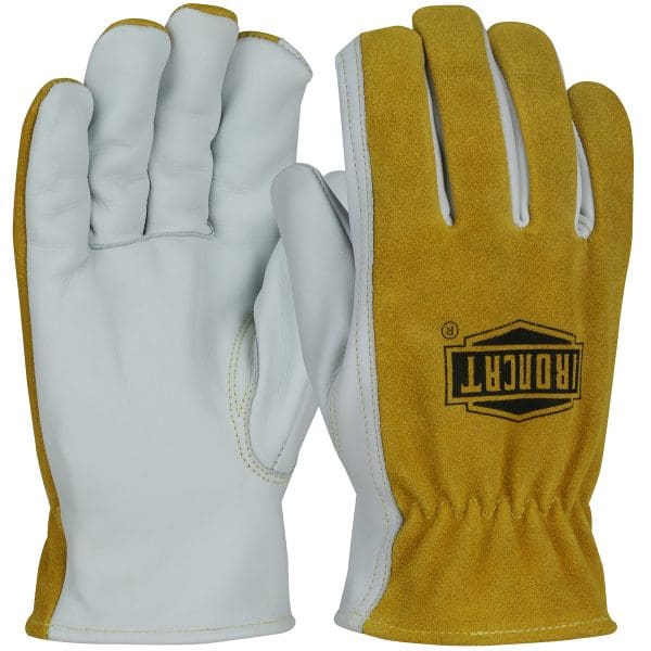 AR Top Grain Cowhide Leather Drivers Glove with Split Cowhide Back and Para-Aramid Lining - Keystone Thumb
